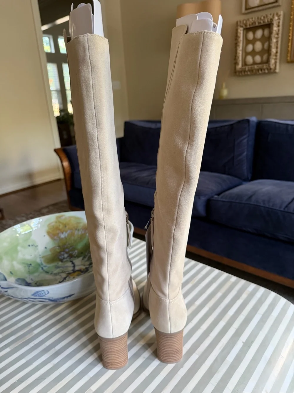NWT Naturalizer Kyrie Over-the-Knee Suede Boots | Porcelain | Sz 9